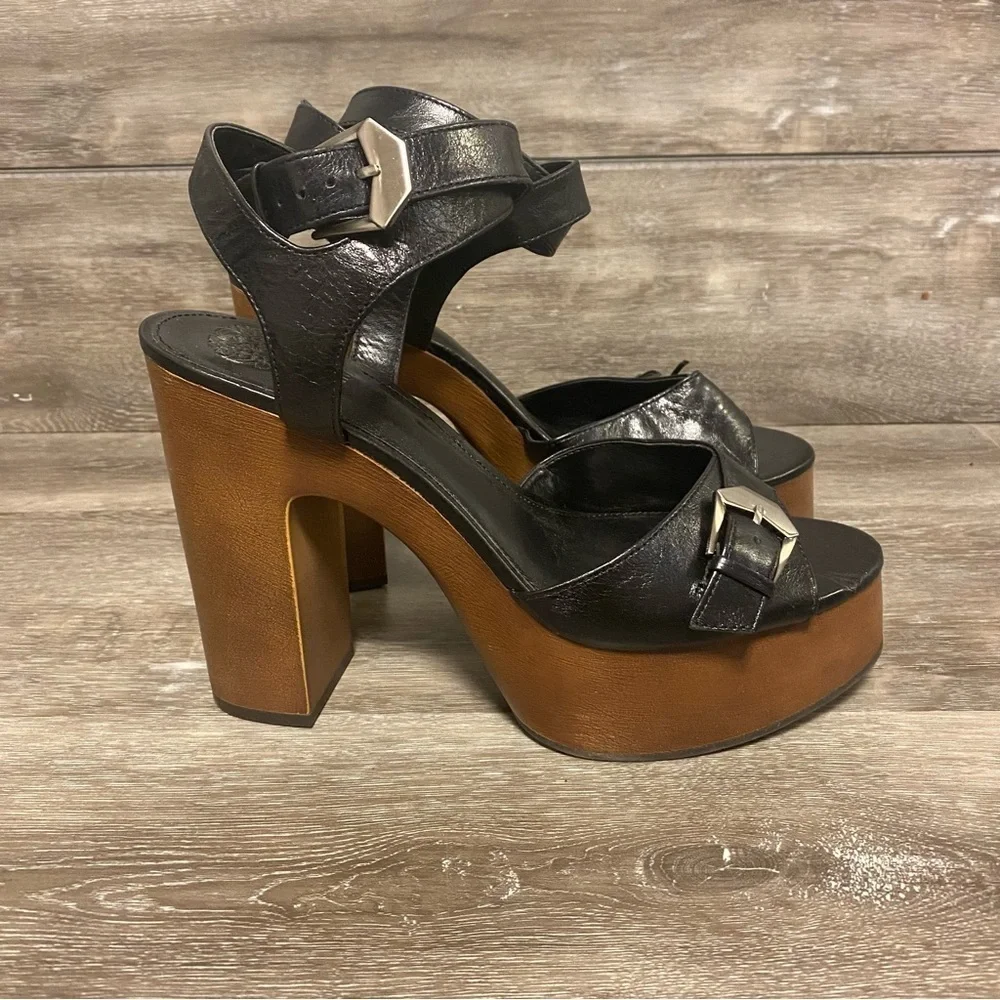 Vince Camuto | Rondea Sandal In Black Leather Size 11 NEW